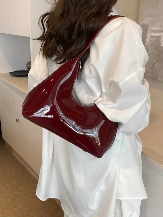 Cherry red solid shoulder bag