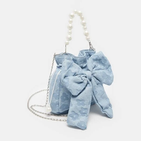 Blue bucket crossbody bag