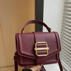 Elegent cherry red solid sling bag